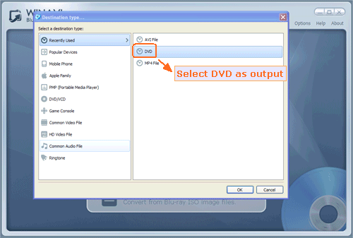 Load Bluray files to convert bluray to dvd - screenshot