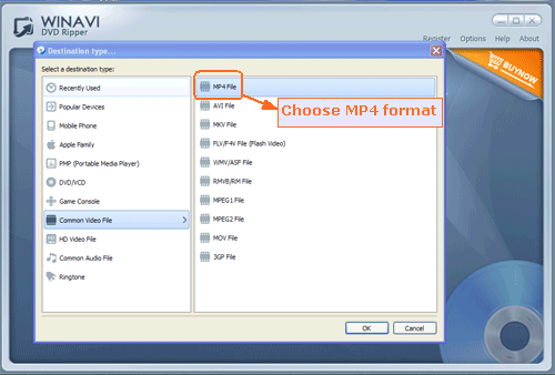 Load DVD in order to rip DVD to MP4  - screenshot