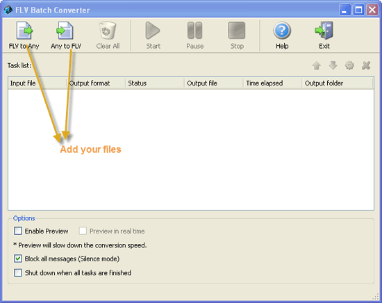 WinAVI flv converter for batch flv converter - screenshot 