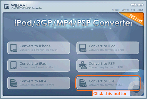Input video files to 3GP converter - screenshot