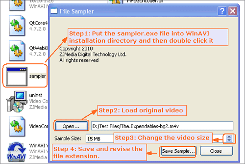 Save a video sample to send us - screenshot