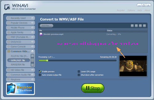 convert mp4 video to wmv