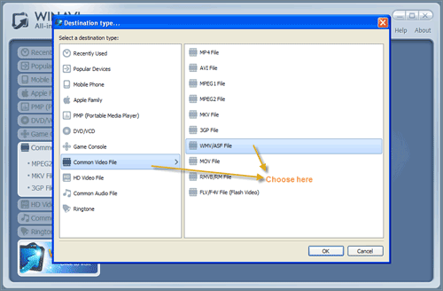 WinAVI All-In-One Video Converter import mov files to convert wmv - screenshot