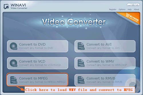 wmv converter interface - screenshot